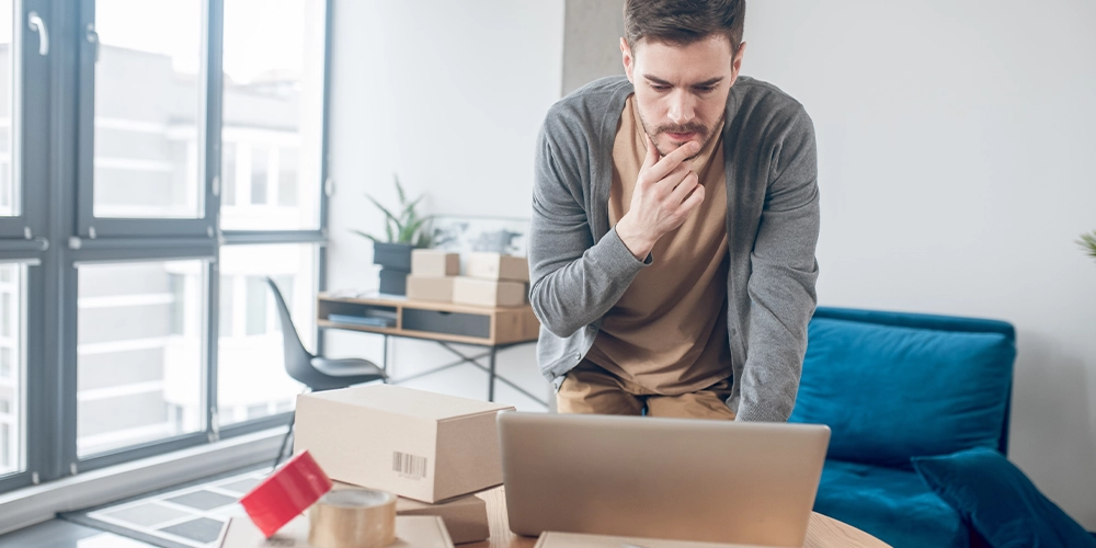 A Person Checking Shipment Details